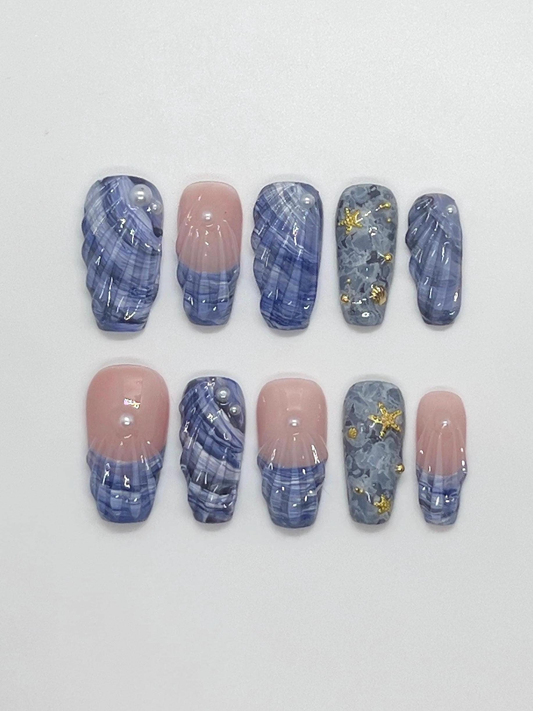 Blue ocean press on nail set